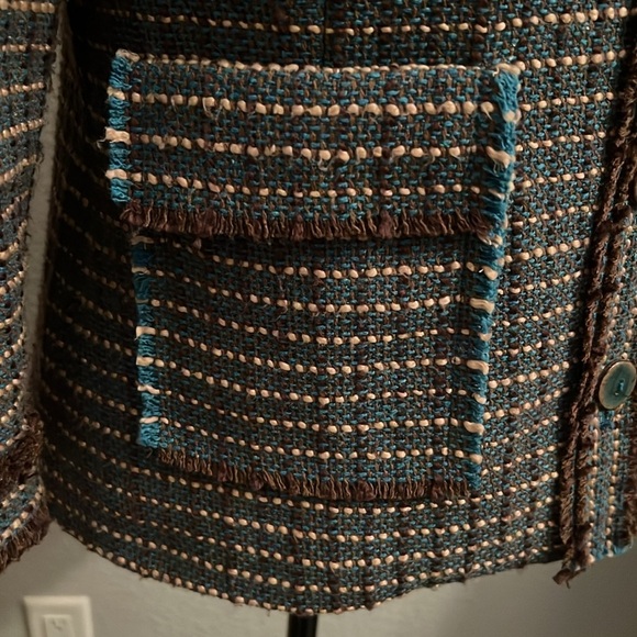 Anthropologie Tabitha Ulster Wool Tweed Lined Blazer Jacket Size 8 - Picture 5 of 8